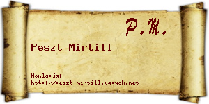 Peszt Mirtill névjegykártya